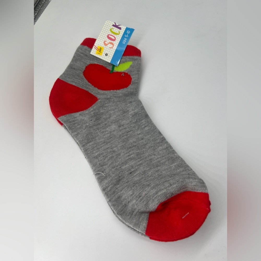 Apple teacher sock cute new 1 pair size 5-10